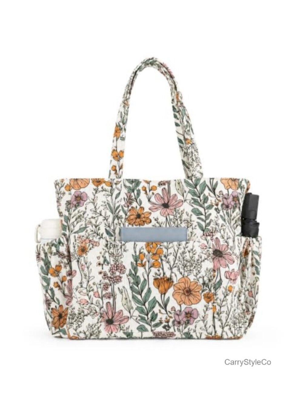 Corduroy Tote Bag for Women Large Teacher Work Bag with Pockets